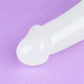 The bulging head of the 10.5 inches lumino play double dildo