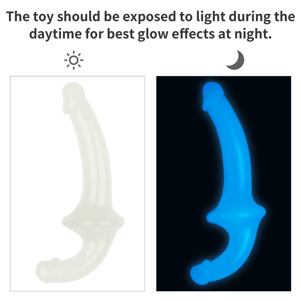 The 10.5 inches lumino play double dildo should be exposed to light during the daytime for best glow effectis at night