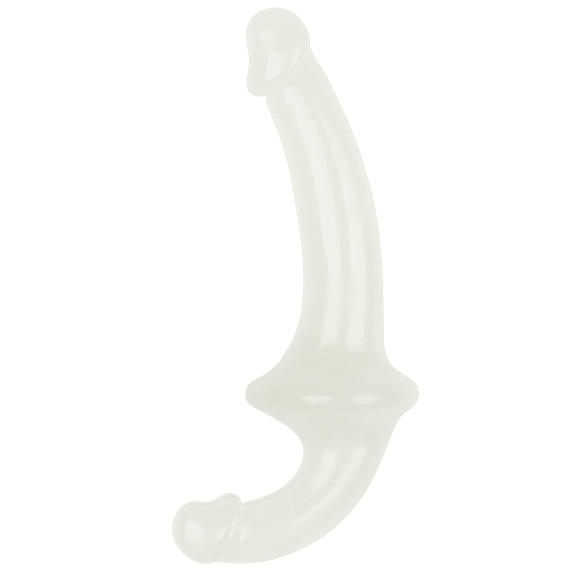 The 10.5 inches lumino play double dildo is upright