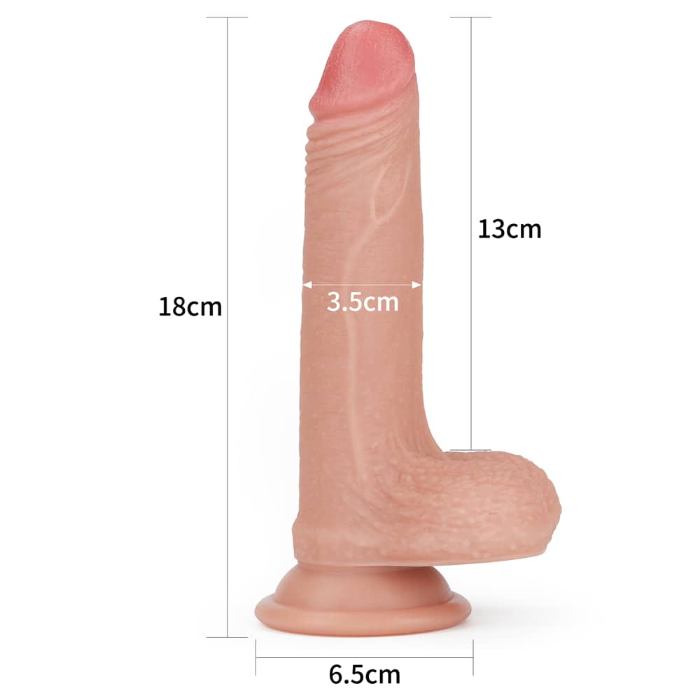 The size of the 7 inches dual layered silicone flesh dildo