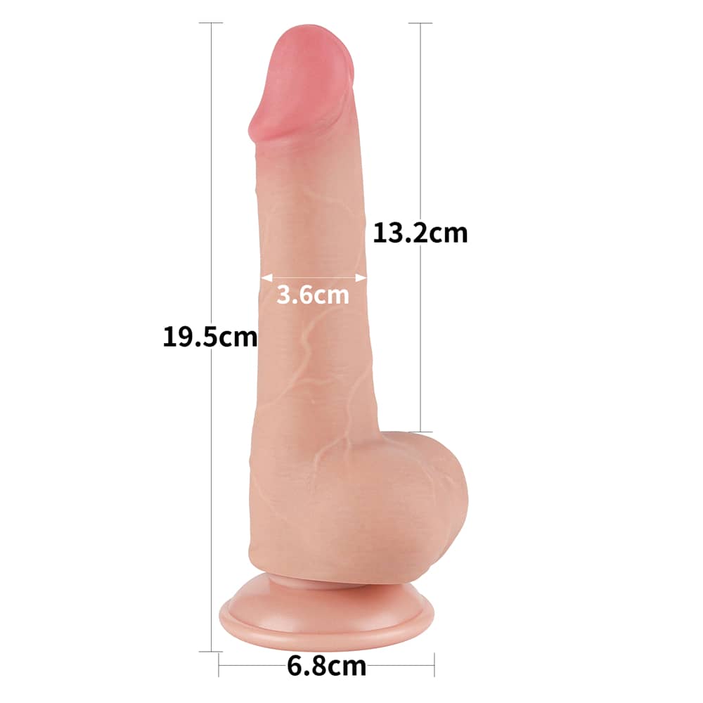 The size of the 7.5 inches sliding skin dual layer flesh dong 