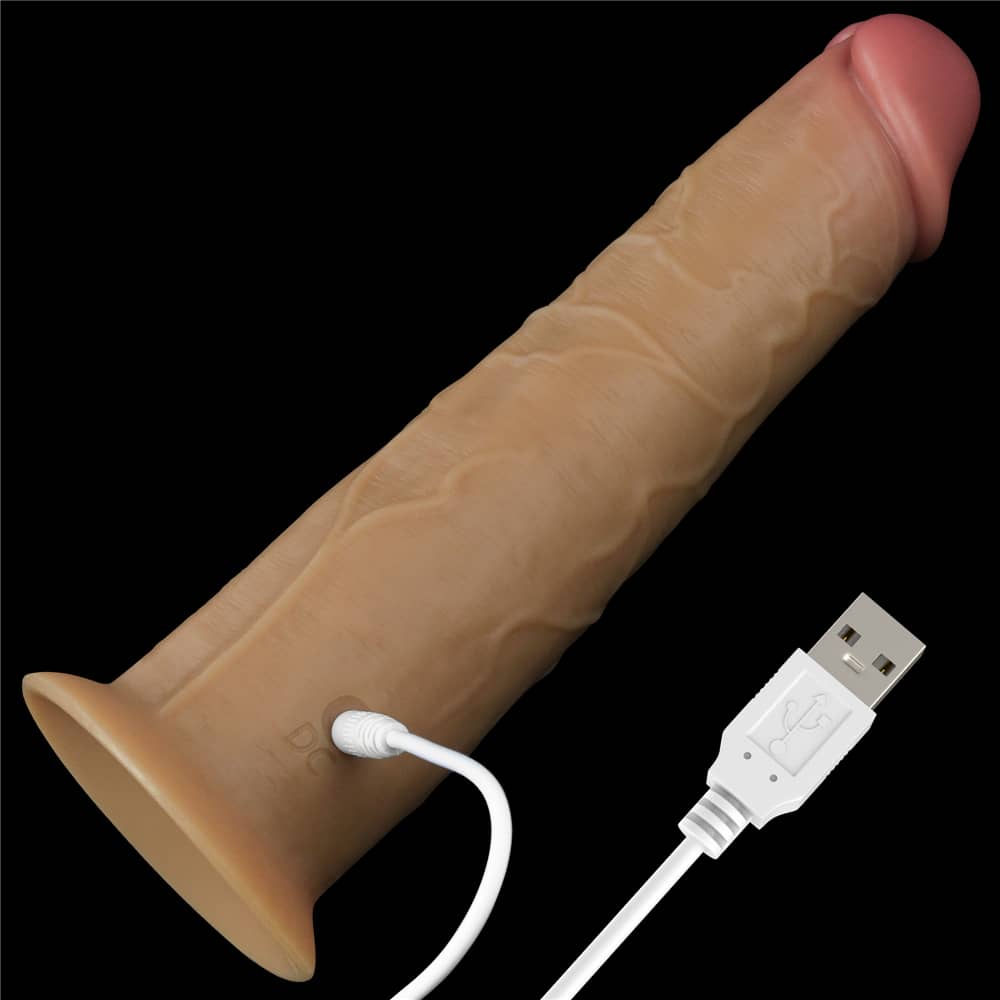  The 8 inches dual layered silicone rotator is rechargeable