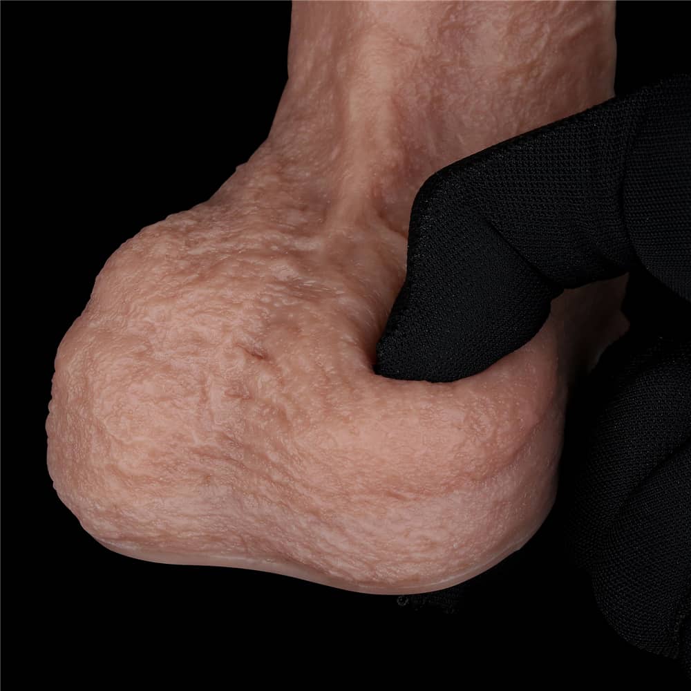 The soft testicle of the 8.5 inches dual layered silicone cock