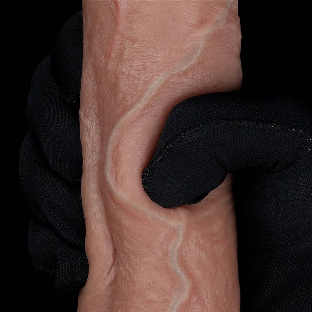 Super real feel experience with this 8.5 inches dual layered silicone cock