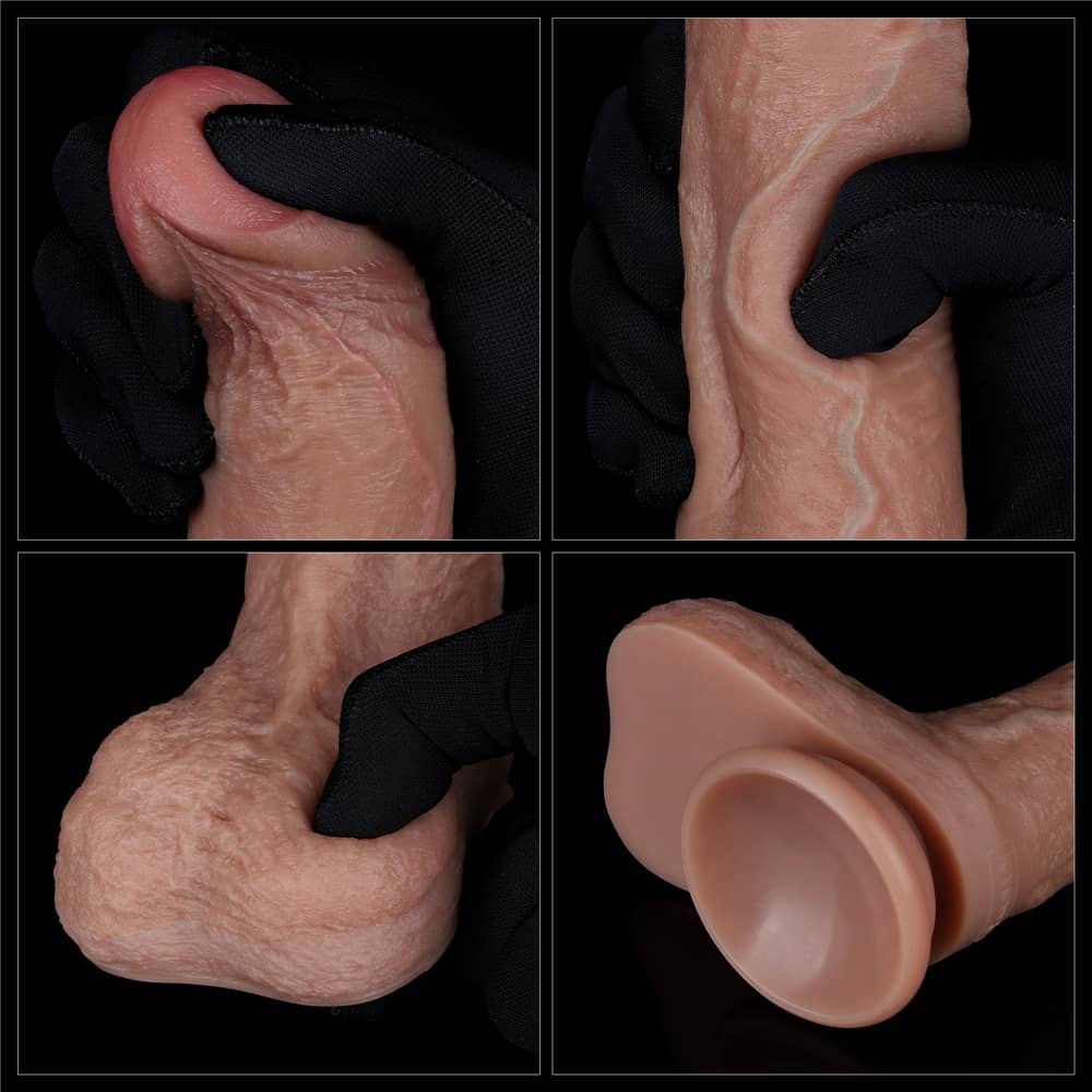 The details show the softness and realistic of the 8.5 inches dual layered silicone cock