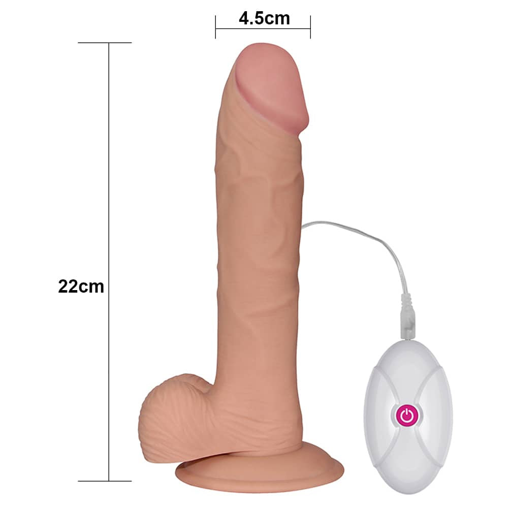 The size of the 8.8 vibrating ultra soft dude 