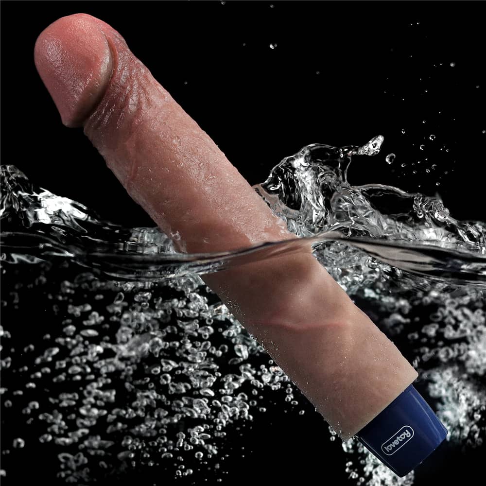The 9 inches rechargeable silicone vibrating dildo is fully washable