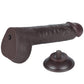 The 9.5 inches sliding skin dong black features a detachable powerful suction cup