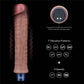The 9.5 inches rechargeable silicone vibrating dildo has 7 vibration patterns and 3 speeds