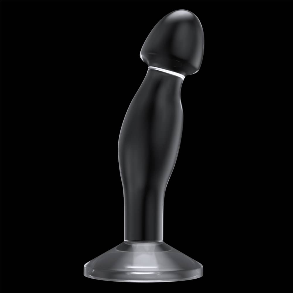 The 6.5 inches flawless clear prostate plug stands upright