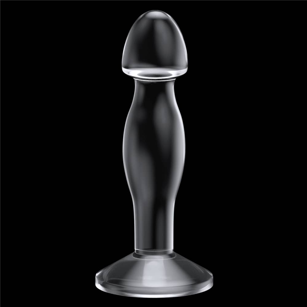 The 6.5 inches flawless clear prostate plug showcases beautiful clear transparency