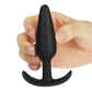The black lure me classic anal plug s has a tapered head