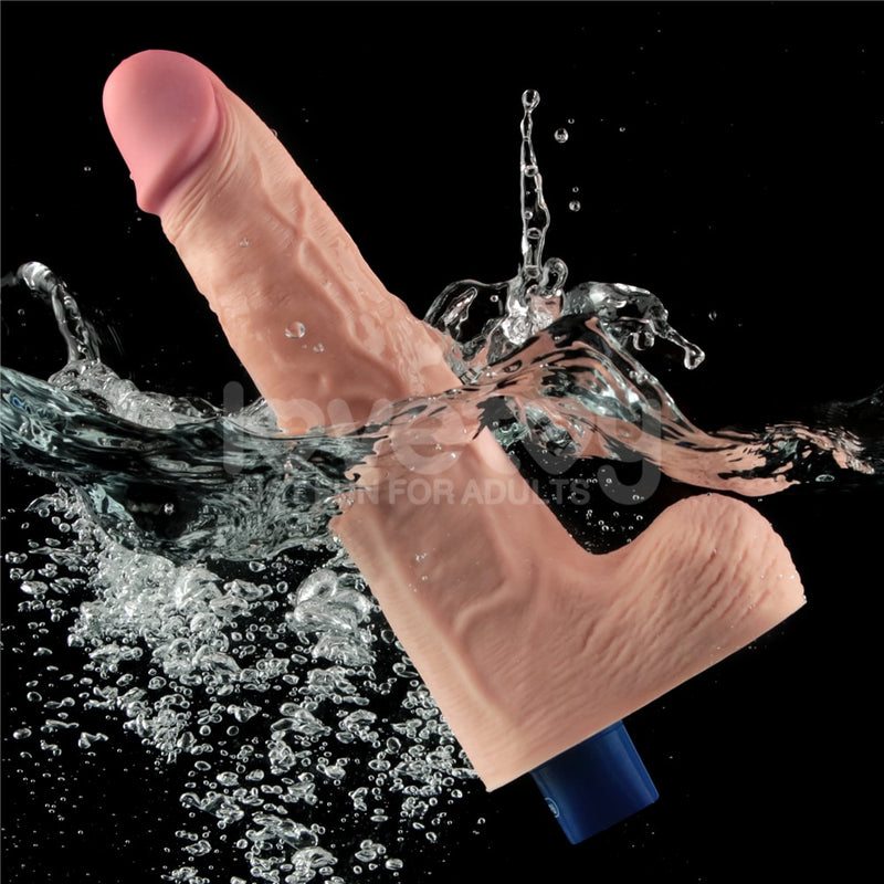 10" REAL SOFTEE Rechargeable Vibrating Dildo Flesh