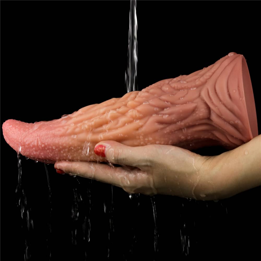 The 10 inches alien tentacle silicone dildo is fully washable