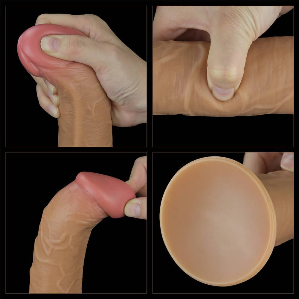 The details of the 10 inches silicone vibrating rotating dildo