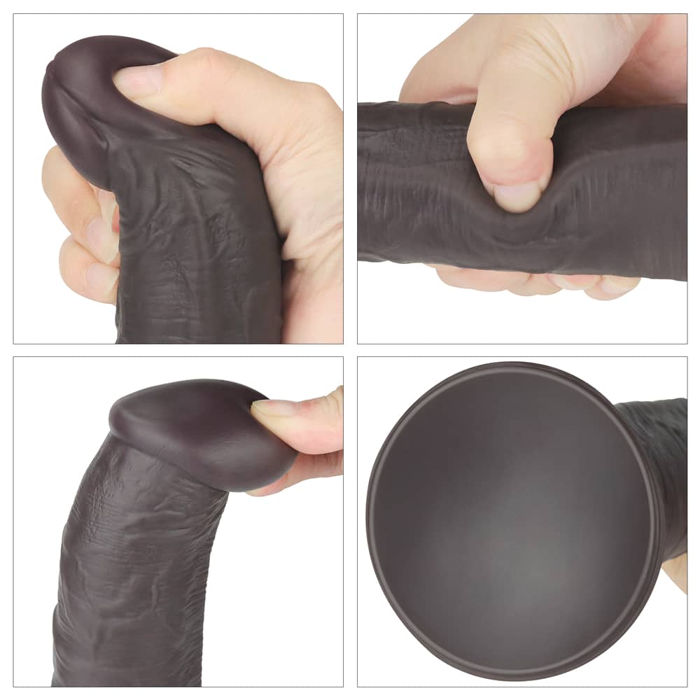 The details of the 10 inches black dual layered silicone rotator 