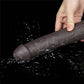 The 10 inches black dual layered silicone rotator  is vibrating in the water
