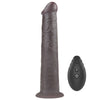 The 10 inches black dual layered silicone rotator  is upright