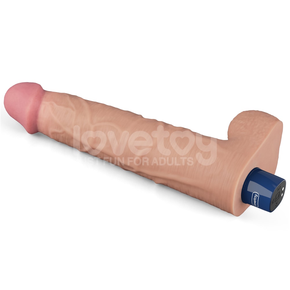 10.5" REAL SOFTEE Rechargeable Vibrating Dildo Flesh