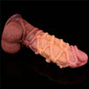 The 10.5 inches monster rope silicone dildo lies flat