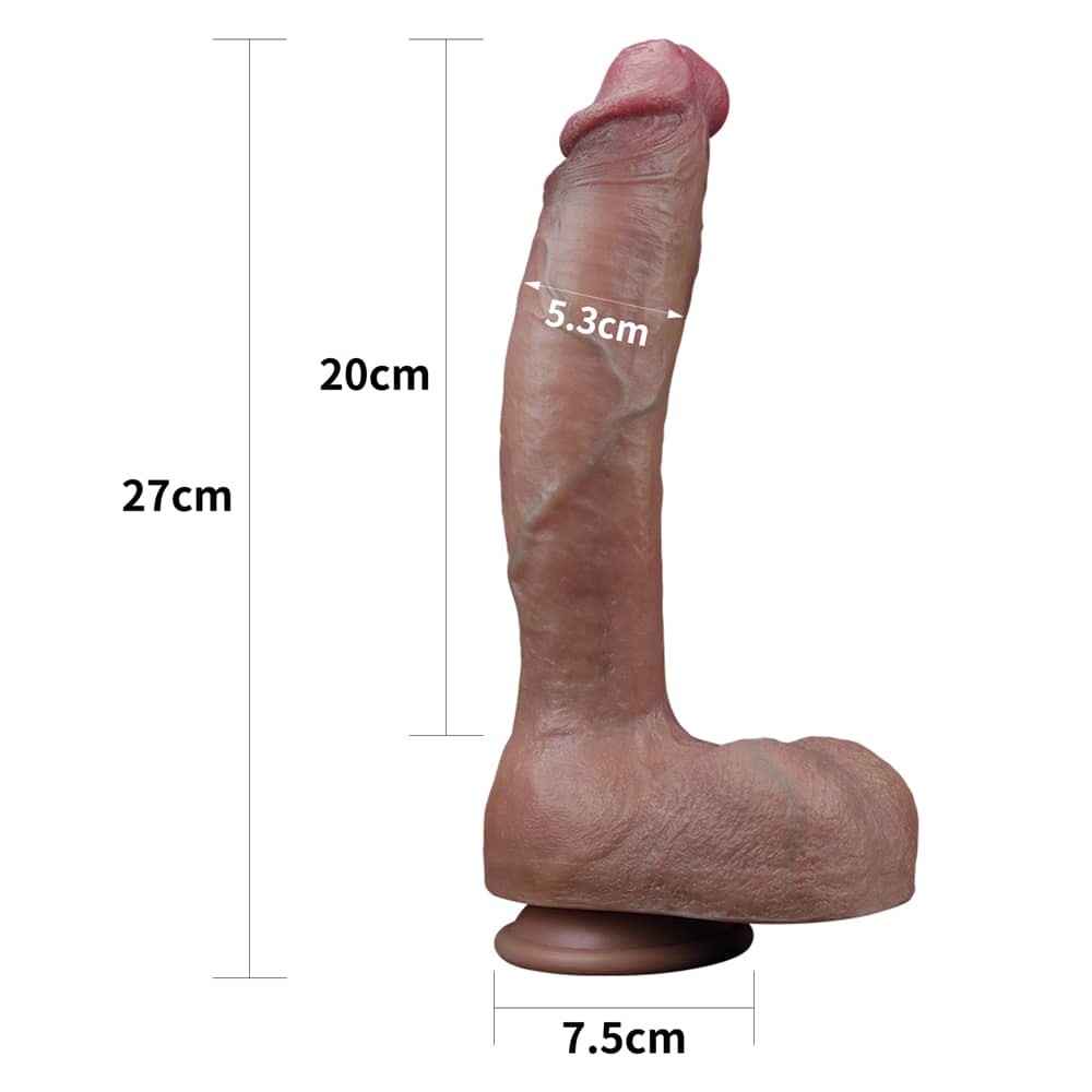 The size of the 10.5 inches platinum silicone cock