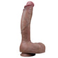 The 10.5 inches platinum silicone cock is upright