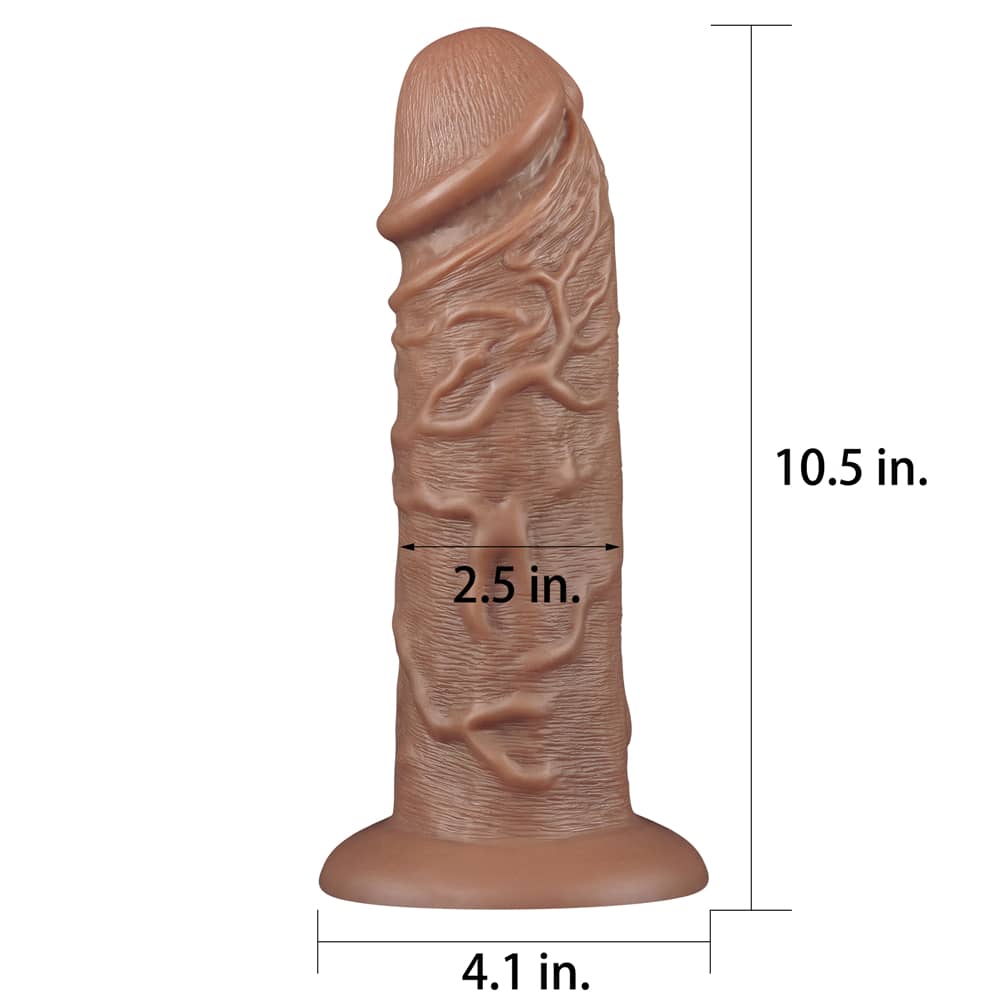 The size of the 10.5 inches realistic chubby dildo