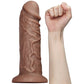 Comparison between the 10.5 inches realistic chubby dildo and the arm