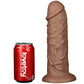Comparison between the 10.5 inches realistic chubby dildo and beverage cans
