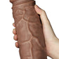 The 10.5 inches realistic chubby dildo adorned with raised veins
