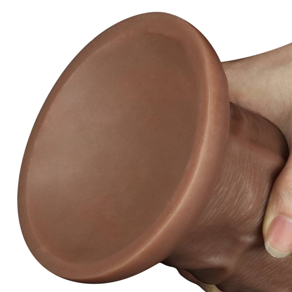 The 10.5 inches realistic chubby dildo features a powerful suction cup