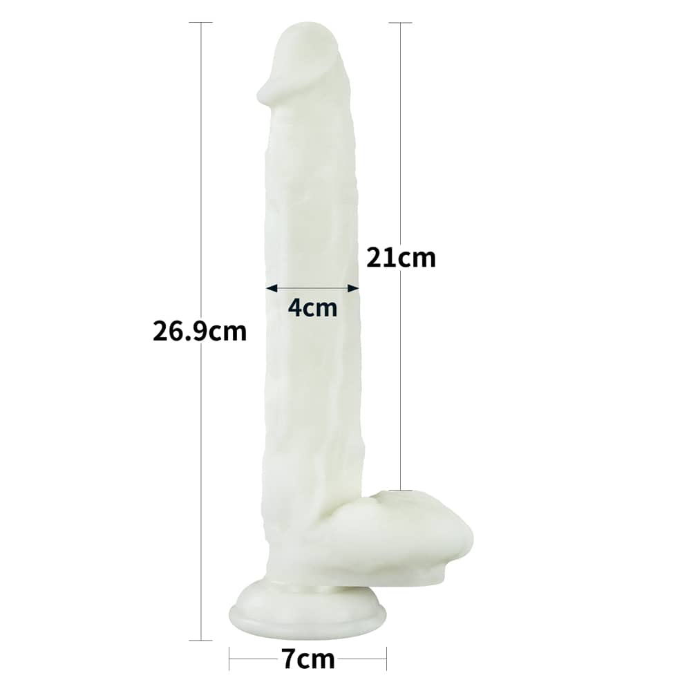 The size of the 10.5 inches lumino play silicone dildo