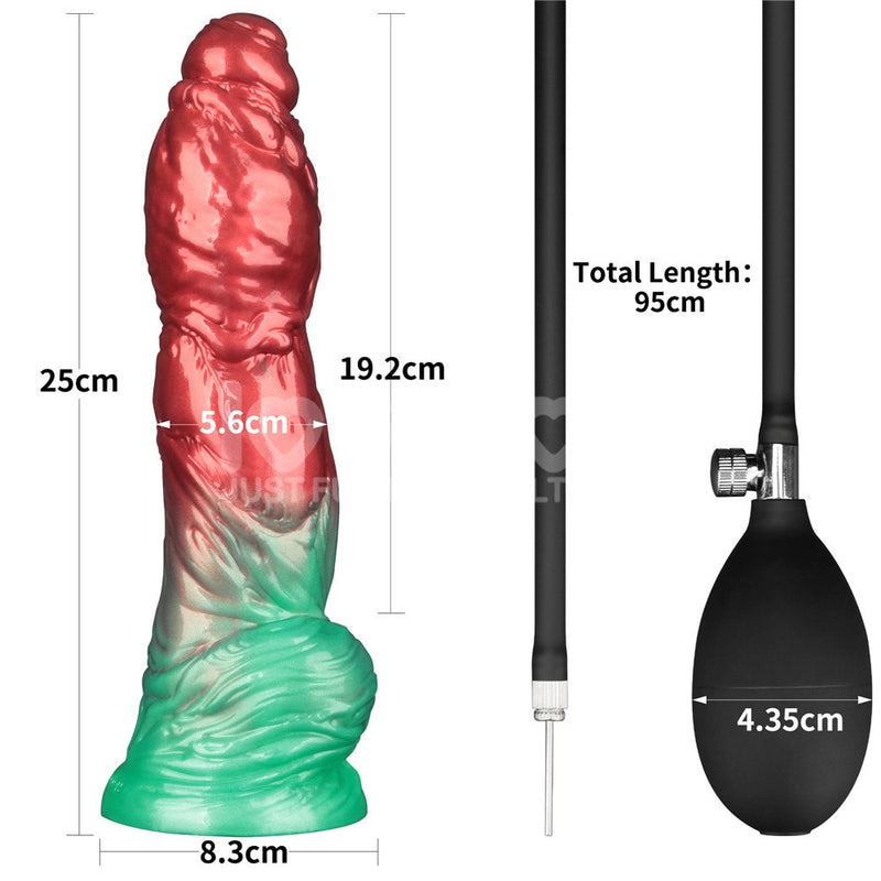 10'' Dual Density Silicone Inflatable Dildo