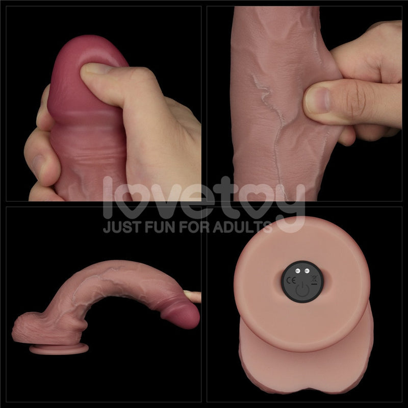 10" Vibrating Sliding Skin Pro II Silicone Dong