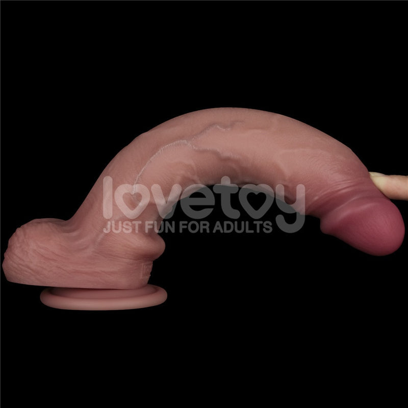 10" Vibrating Sliding Skin Pro II Silicone Dong