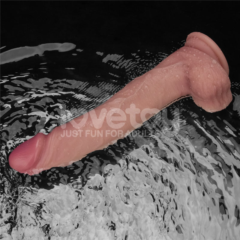 10" Vibrating Sliding Skin Pro II Silicone Dong