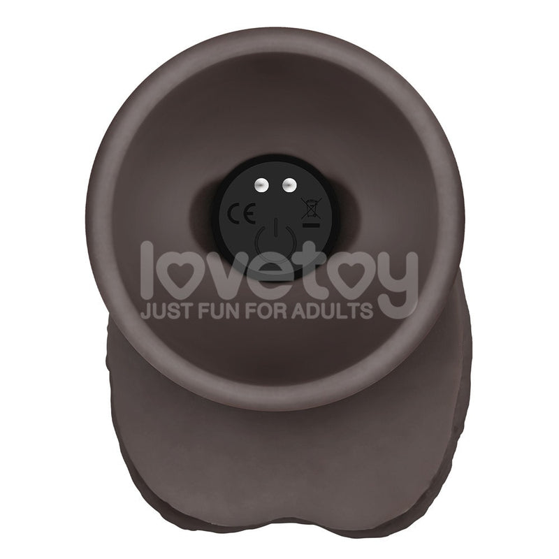 10" Vibrating Sliding Skin Pro II Silicone Dong Black