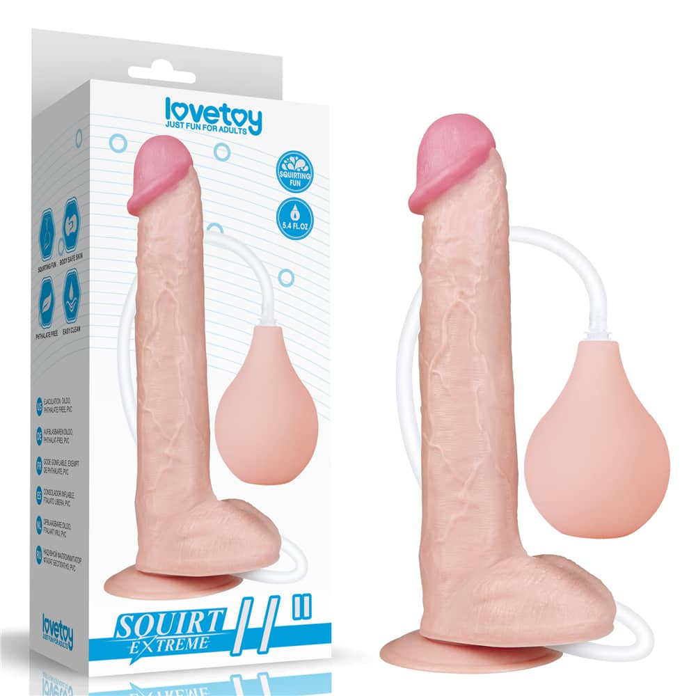 The packaging of the 11 inches squirt extreme dildo