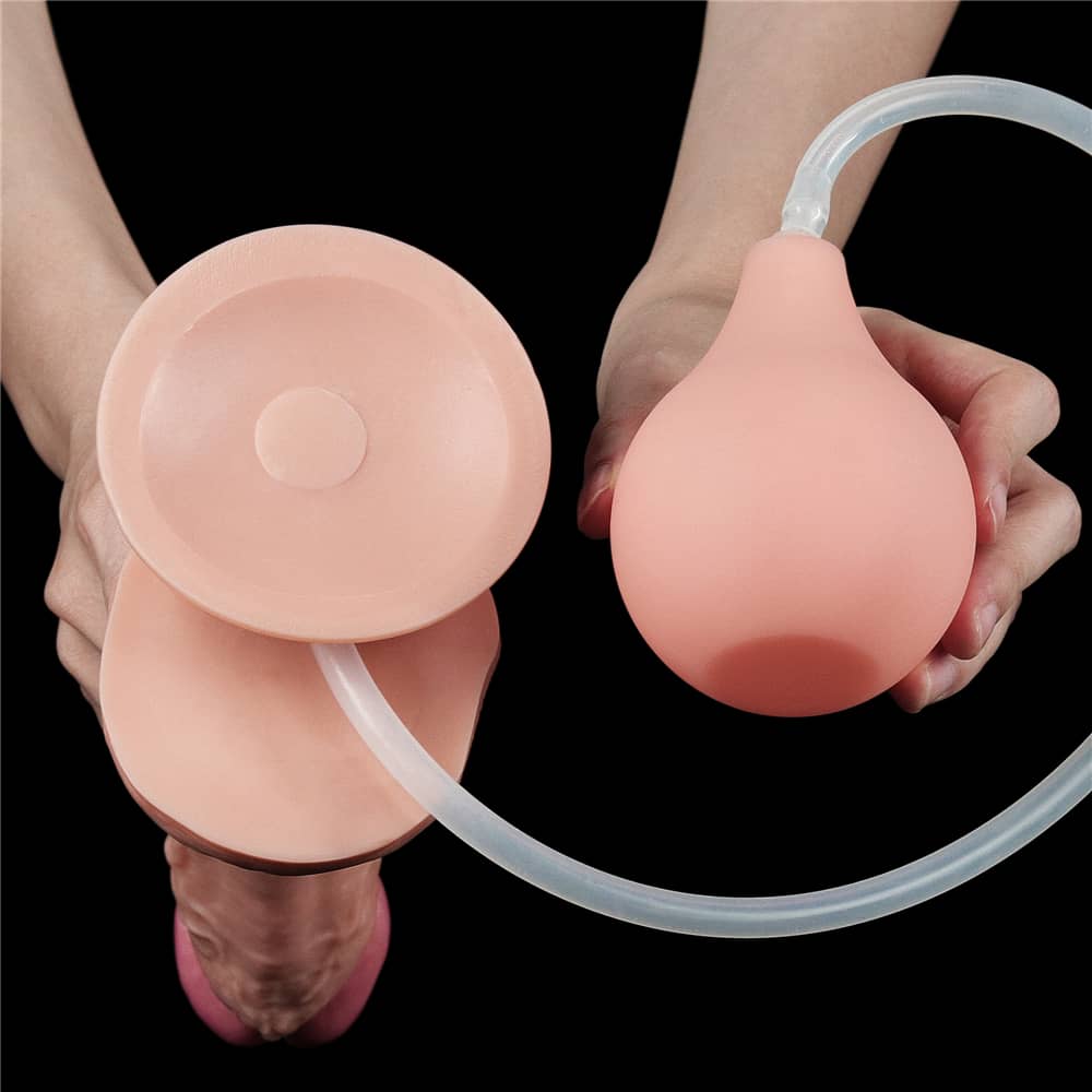 The 11 inches squirt extreme dildo features a powerful suction cup