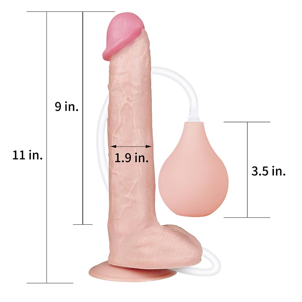The size of the 11 inches squirt extreme dildo