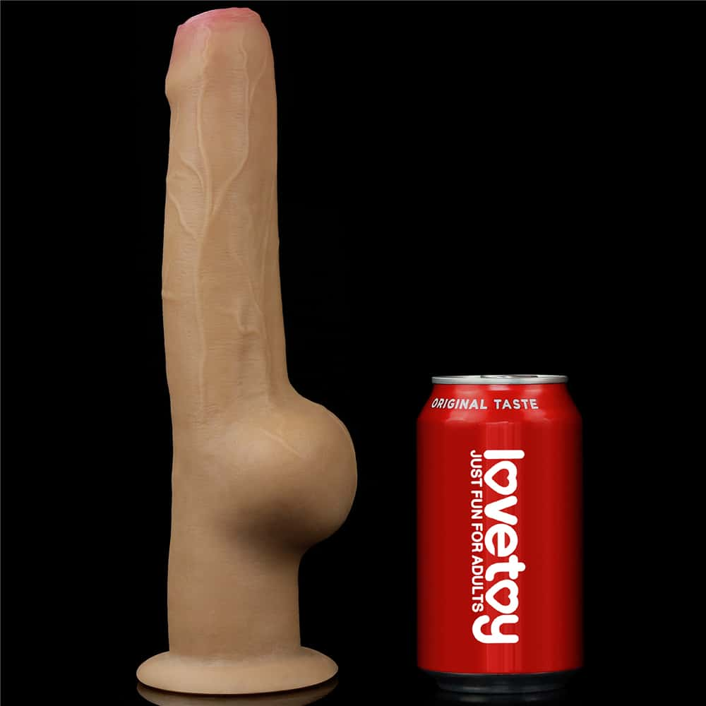 Comparison between the 11 inches dual layered handle foreskin cock and beverage cans