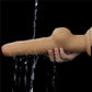 The 11 inches dual layered handle foreskin cock is fully washable