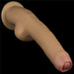 The 11 inches dual layered handle foreskin cock is firmly attached to the wall with its suction cup 