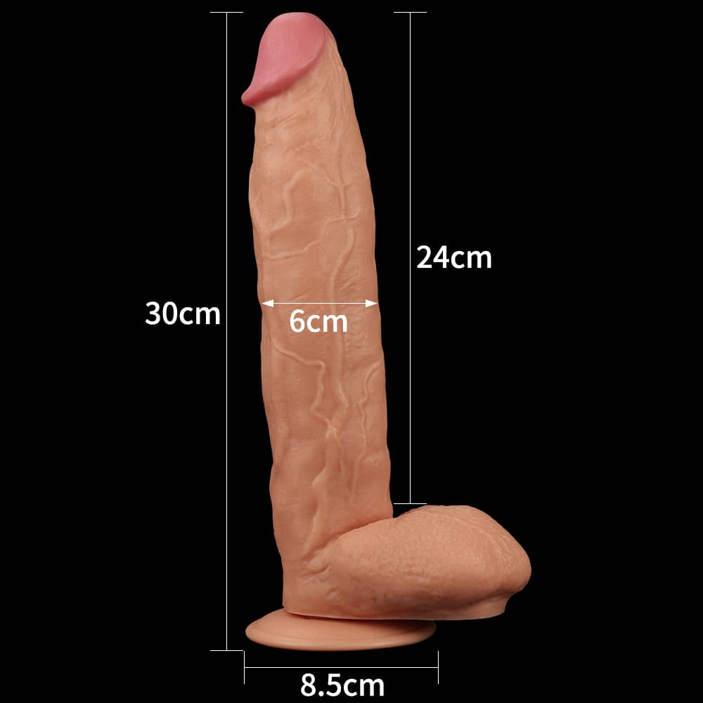 The size of the 11 inches king sized realistic dildo