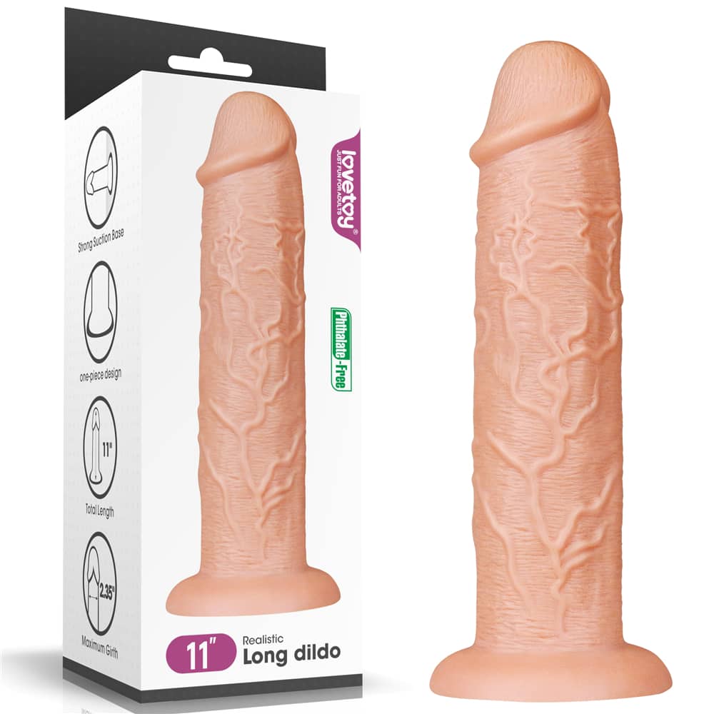 The packaging of the 11 inches realistic long dildo