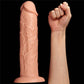 Comparison between the 11 inches realistic long dildo and the arm