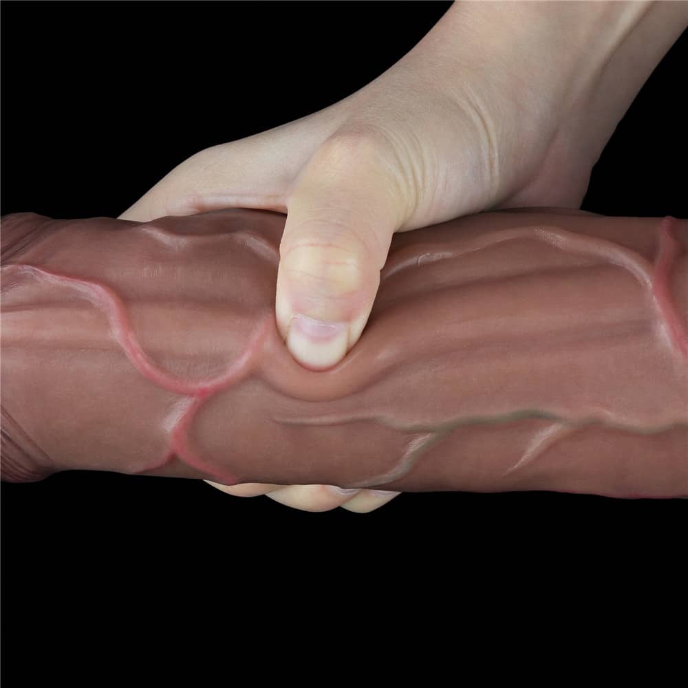 The 11.5 inches silicone realistic veins dildo with lifelike hyper realistic veins