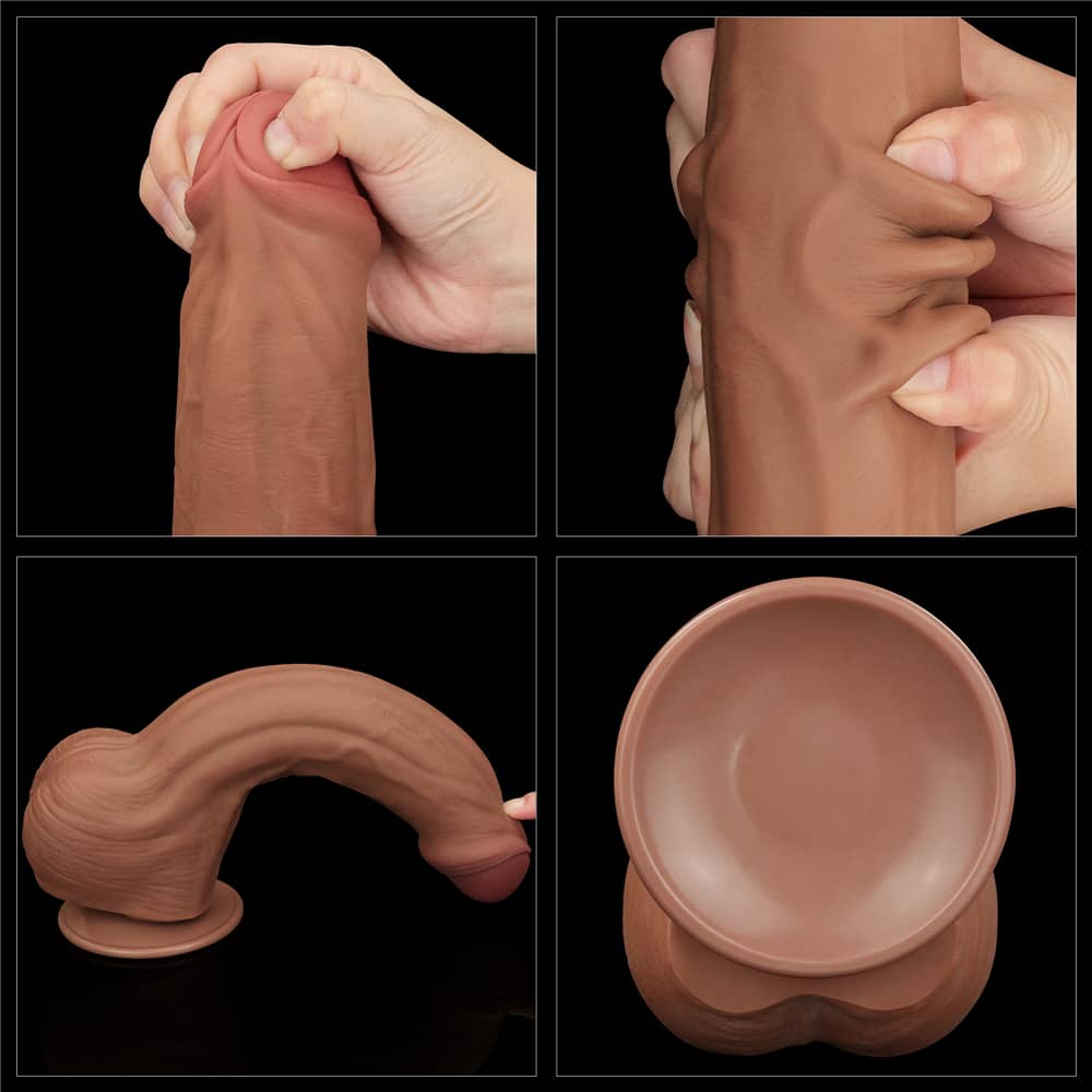 The softness of the 11.5 inches king sized sliding skin dildo