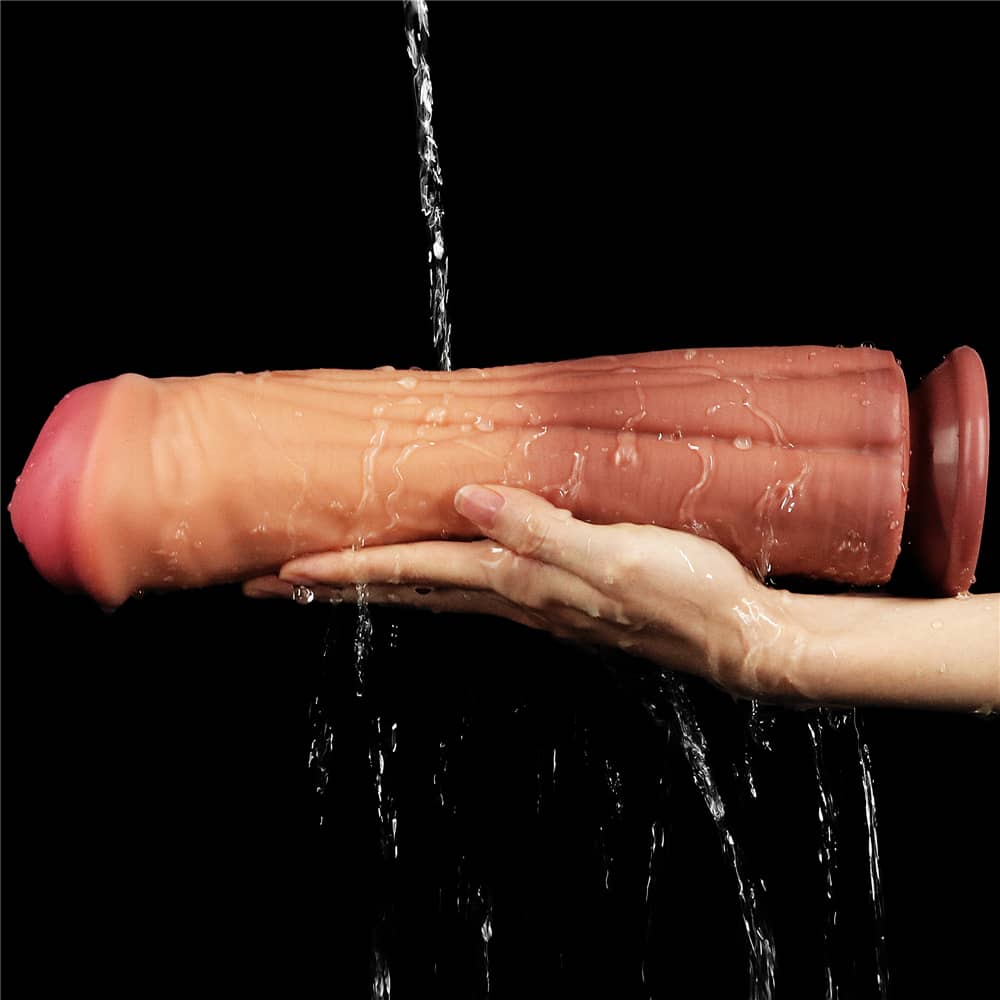 The 12 inches dual layer silicone horse dildo is fully washable