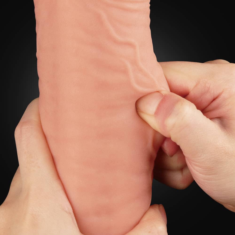 Super real feel experience with the 12 inches king size dual layer silicone dildo